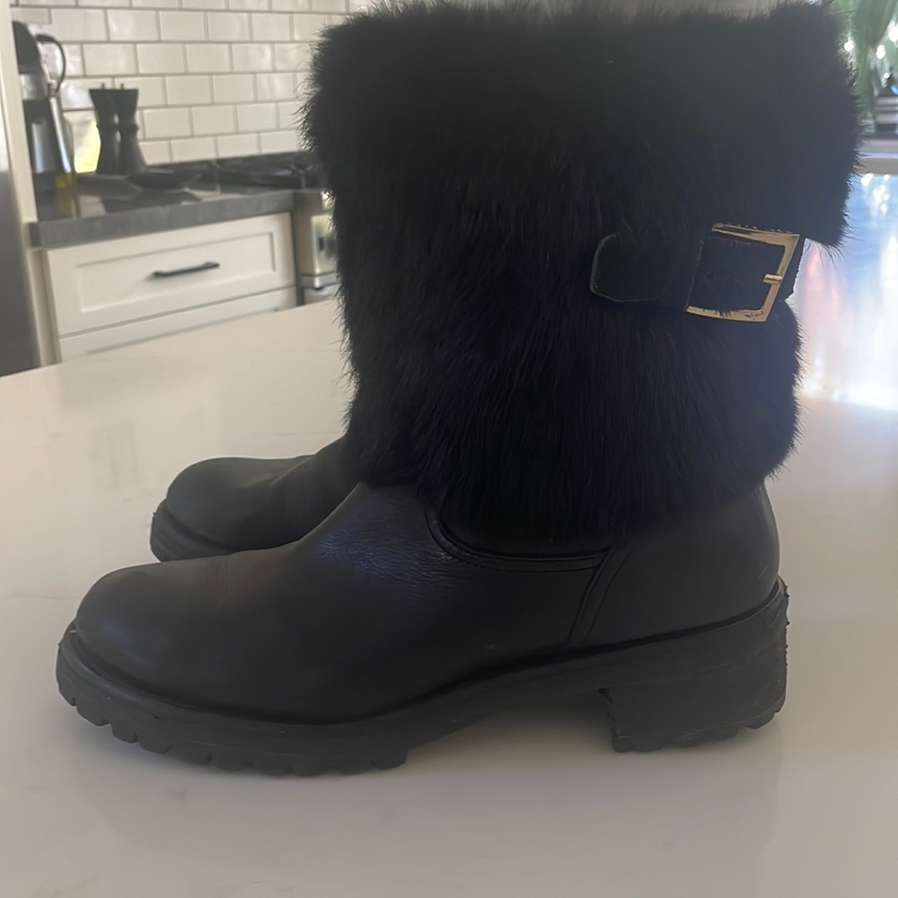 COPY - Tory Burch fur lined moto boots